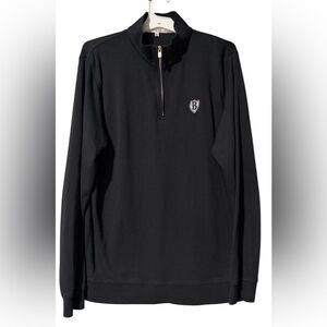 Peter Millar Black. Long Sleeve Quarter Zip Size L